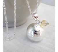 Bola brossé argent, novembre citrine