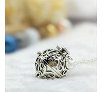 Bola cage - bille argentée - céleste