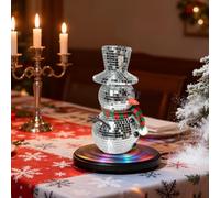 Bola de Discoteca de muñeco de Nieve: reflectante Con Gorro de bufanda de Punto, decoración de Invierno Brillante Para exhibición de mesa | Festivo Día festivo Carnaval Actuación escénica Celeb