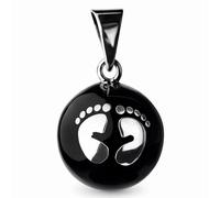 Bola de grossesse Collier - Noir avec pieds argentés