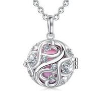 Bola de grossesse n?ud infini avec cristaux grelot rose