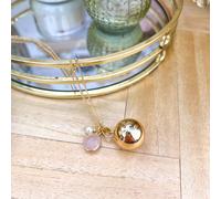 Bola de grossesse or perle et quartz
