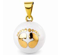 Bola grossesse collier blanc pieds dorés