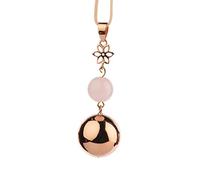 BOLA - Bola or rose pendant fleur et perle rosée