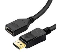 BolAAzuL Câble d'extension Displayport 1.2 1,8 m 2K/144Hz 4K/60Hz, câble d'extension Displayport mâle vers Displayport femelle Câble Rallonge DP à DP, pas pour Oculus Rift s Valve Index