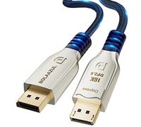 BolAAzuL Câble Displayport 2.0 1M Supporte 16K@60Hz 8K@120Hz 4K@240Hz 165Hz/144Hz GSync/FreeSync Cable DP 2.0 80Gbps Cordon en Nylon Tressé Compatible DP1.4/1.2 pour Jeux Ordinateurs TV Projecteurs PC