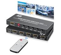 BolAAzuL Commutateur matriciel HDMI 4 K - Multivisionneuse HDMI 4 x 2, 9 modes de visualisation, contrôle infrarouge pour TV, jeux, projecteur