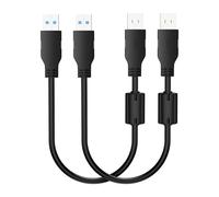 BolAAzuL Lot de 2 rallonges USB 3.0 type A mâle vers mâle 30 cm, rallonges USB 3.0 mâles courtes bidirectionnelles