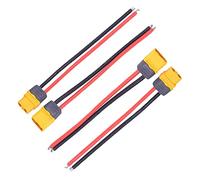 Boladge 2 Paires Adaptateur de Connecteur Femelle et Mâle Prise Amass XT-60 XT60H avec 15CM 12AWG Cable pour Batterie RC Lipo Drone FPV Racing