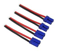 Boladge 2 Paires Adaptateur Mâle et Femelle Connecteur EC8 Câble de Rallonge avec 10AWG 15CM Fil de Silicone pour RC Lipo Batteries Cars FPV Drones