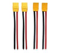 Boladge 2 Paires de Connecteurs de Batterie XT90 Adaptateur de Prise Mâle à Femelle avec Câble en Silicone de 15cm 12AWG pour Batterie RC Lipo FPV Racing