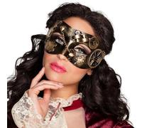 Boland 00209 - Masque pour les yeux Steampunk, masque rétro en look bronze, avec engrenages, chaînes et rivets, Accessoire, déguisement, carnaval, fête à thème, halloween