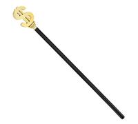 Boland - 00469 - Canne avec signe du dollar pour les costumes, accessoire pour le carnaval et les fêtes à thème, Noir