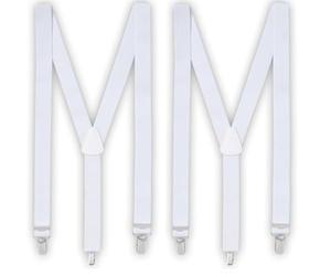 Boland 00591 - Bretelles blanches, one size, ajustables, élégantes, années 20, Gatsby, Carnaval, Halloween, Mardi gras, Fête à thème, Déguisement, Théâtre, Accessoire (Lot de 2)