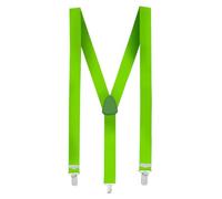 Boland 00600 - Bretelles vert fluo, one size, ajustables, élégantes, années 20, Gatsby, Carnaval, Halloween, Mardi gras, Fête à thème, Déguisement, Théâtre, Accessoire (Lot de 2)