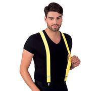 Boland 00601 - Bretelles jaune fluo, one size, ajustables, élégantes, années 20, Gatsby, carnaval, Halloween, Mardi gras, soirée à thème, déguisement, théâtre, accessoire