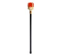 Boland 00608 - Sceptre Royal - 48 cm - Bâton Noir avec Couronne dorée et Rouge - Accessoire pour Costume, Carnaval, Halloween, fête à thème