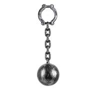 Boland 00613 - Boule avec chaîne, entrave, 53 cm, gris, Halloween, donjon, soirée à thème, prisonniers, carnaval