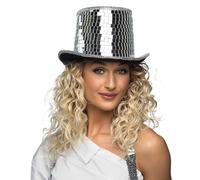 chapeau haut-de-forme facettes disco argent adulte - boland 00746 Gris G