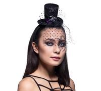 Boland 00832 - Tiara Spider Evita Serre-tête avec mini chapeau et araignée, coiffure, accessoire Halloween, carnaval, fête à thème