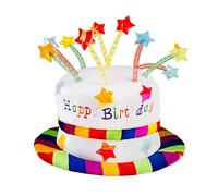 Boland 00932 - Chapeau Happy Birthday, Chapeau en peluche pour anniversaire, gâteau, cadeau, surprise, fête, décoration