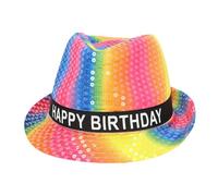 Boland 00948 Chapeau Happy Birthday avec paillettes, chapeau pour fête d'anniversaire, cadeau