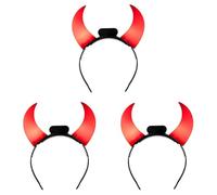 Boland 01071 Tiare LED Cornes de diable Serre-tête avec lumière LED et cornes avec piles, diable, couvre-chef, accessoire pour Halloween, carnaval, fête à thème