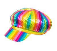 Boland 01370 - Bonnet Lillipop avec paillettes, couvre-chef coloré pour déguisement de clown, Flower Power, accessoire de costume pour homme et femme