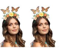 Boland - 01434 - Serre-tête papillon, tiare avec fleurs, accessoires pour déguisements, fête à thème, carnaval (Lot de 2)