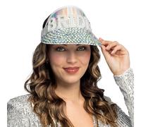 Boland - 01459 - Pare-soleil Bride avec perles, casquette pour enterrement de vie de jeune fille ou fête de mariage, EVJF