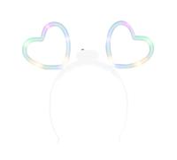 Boland 01523 - Diadème LED Glowing Hearts, bandeau en forme de cœur avec lumières, accessoires lumineux pour le carnaval et les fêtes à thème, enterrement de vie de jeune fille