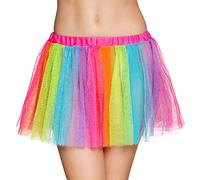Boland 01710 - Tutu arc-en-ciel avec élastique, longueur environ 30 cm, jupe, costume, fée, fête devise, carnaval, fête masquée