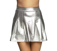 Boland 01742 Mini jupe brillante argentée Taille M/L Taille M/L Tissu brillant Disco Costume Carnaval Fête à thème