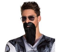 Boland 01843 - Bart Biker, Taille Unique, Noir, Accessoire, Maquillage, Schnurrbart, Rocker, Karneval, Kostüm, Mottoparty