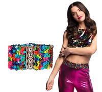 Boland 02012 - Ceinture avec paillettes pour costumes de carnaval, fête à thème, Halloween ou carnaval, longueur environ 60 cm, largeur environ 5 cm, bande élastique
