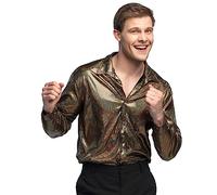 Boland 02185 - T-shirt Shiny, doré, chemise pour homme, brillant, discothèque, carnaval, Halloween, fête à thème, années 70