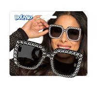 Boland 02631 - Partybrille Bling-Bling, für Erwachsene, schwarze Brille mit Stra