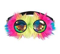 Boland 02651 Lunettes de fête Rave, multicolores, avec peluche et élastique, verres holographiques, fête techno, déguisement, carnaval, fête à thème