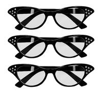 Boland 02664 - Lunettes de fête années 50, 3 pièces par set, lunettes pour adultes, lunettes de plaisir, sans verres correcteurs, lunettes de soleil, accessoires pour déguisements de carnaval