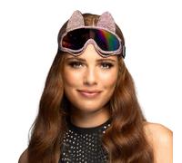Boland 02741 - Lunettes de ski Glam Cat, verres miroirs, accessoires pour costumes de carnaval et fêtes à thème, modèle de fête sans protection UV