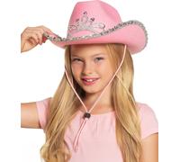 Boland 04104 - Chapeau pour enfants Glimmer, rose, avec diadème, bandeau argenté, cordon pour chapeau, carnaval, Halloween, fête à thème, déguisement, théâtre