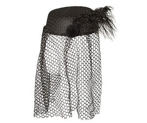 Boland 04129 - Chapeau de veuve noire en feutre avec plume et voile pour costume de carnaval, accessoire de costume pour carnaval et Halloween
