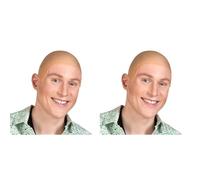 Boland 04224 - Perruque Chauve en Latex pour Carnaval, Halloween et JGA, Perruque sans Poils pour déguisement (Lot de 2)