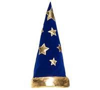 Boland 04228 - Chapeau Wizard, Sorcier, Magicien, Sorcière, Couvre-chef, Carnaval, Costume, Fête à thème, Bleu/Doré