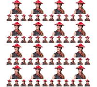 Boland Chapeau chinois Changang 04234 – velours rouge, caractères chinois, fête à thème