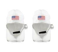 Boland 04283 - Chapeau d'astronaute en peluche, chapeau d'astronaute, bonnet pour costume de carnaval, accessoire de costume pour carnaval et fête à thème, blanc (Lot de 2)