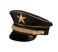 Boland 04292 - Casquette Général pour adultes, Chapeau pour carnaval ou fête à thème, Accessoires pour déguisements de carnaval, Accessoire pour déguisements, Noir/Or