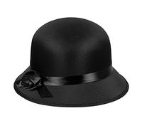 Boland 04309 - Chapeau Charleston, noir, Lady, années 20, chapeau pour femme, Ascot, noblesse, Gatsby, carnaval, Halloween, carnaval, fête à thème