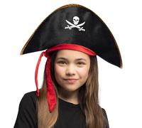 Boland 04346 - Chapeau de pirate pour enfants, tricorne, couvre-chef pour costumes de pirate, carnaval, Halloween, jeux de rôle