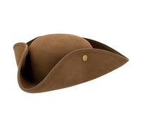 Boland 04350 - Chapeau Charles, similicuir, pirate, corsaire, médiéval, marron, tricorne, carnaval, Halloween, mardi gras, fête à thème, déguisement, théâtre